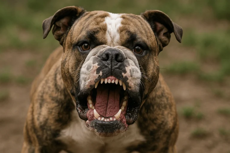 Aggressive Olde English Bulldog